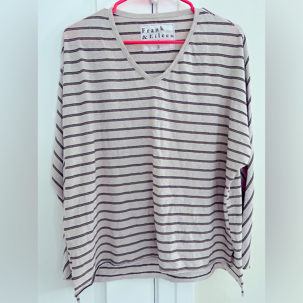 Frank & Eileen TeeLab Striped VNeck Top